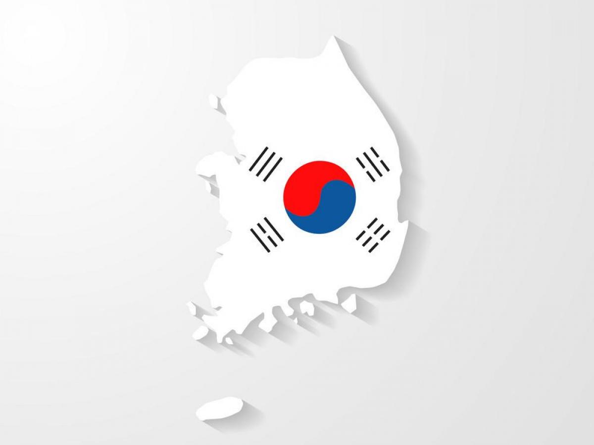 Mapa de la bandera de Corea del Sur (ROK)
