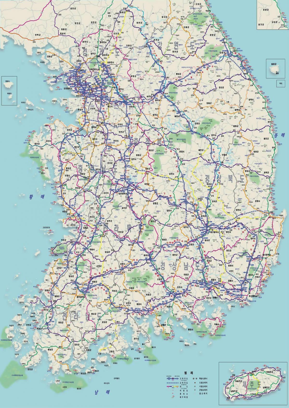 Mapa de conducción de Corea del Sur (ROK)