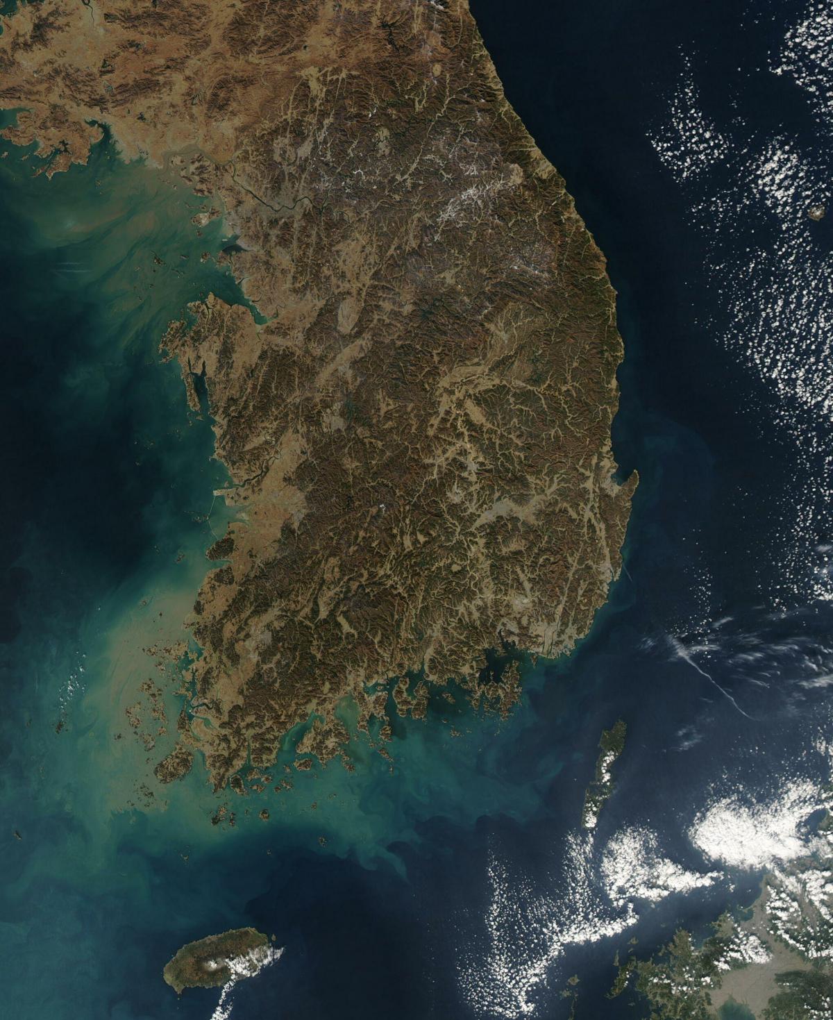 Mapa de Corea del Sur (ROK) vista aérea