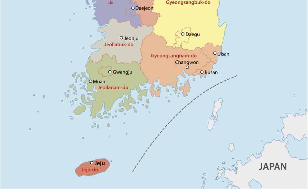 Mapa de Corea del Sur (ROK)